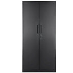 75 Inch Locking Metal Storage Cabinet with 4 Adjustable Shelves and 2 Magnetic Doors