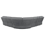 Diko 6pc Modular Sectional Sofa, Dark Gray Chenille, Manual Reclining
