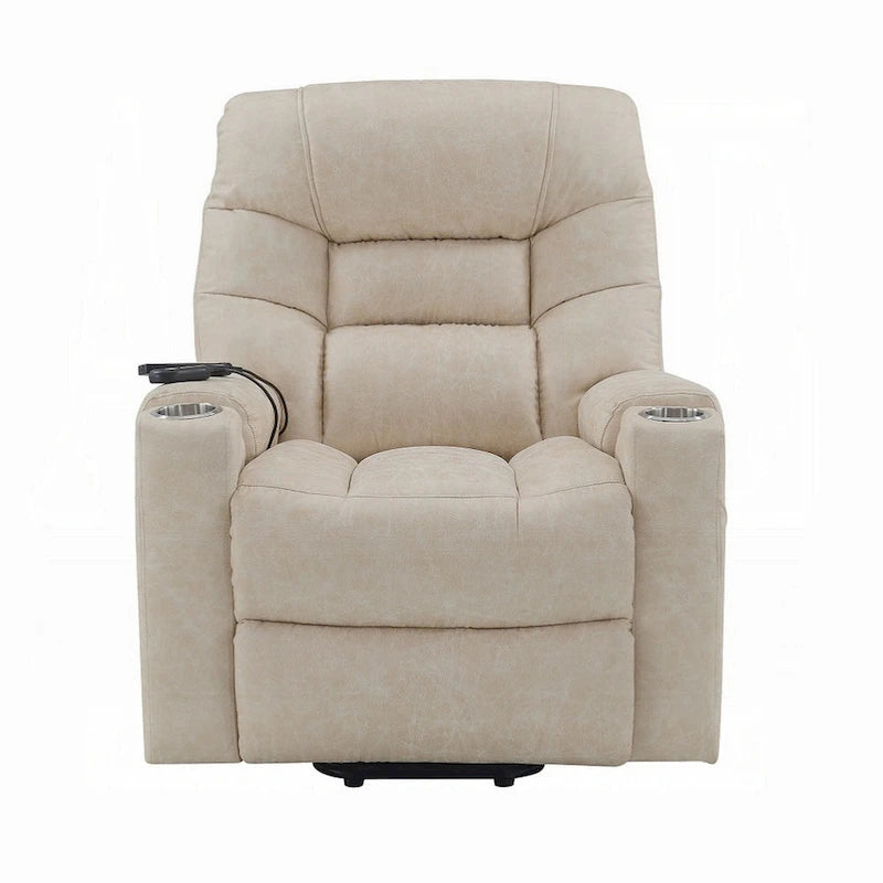 Aira Power Recliner Lift Chair with Heating Massage, Gray Faux Leather