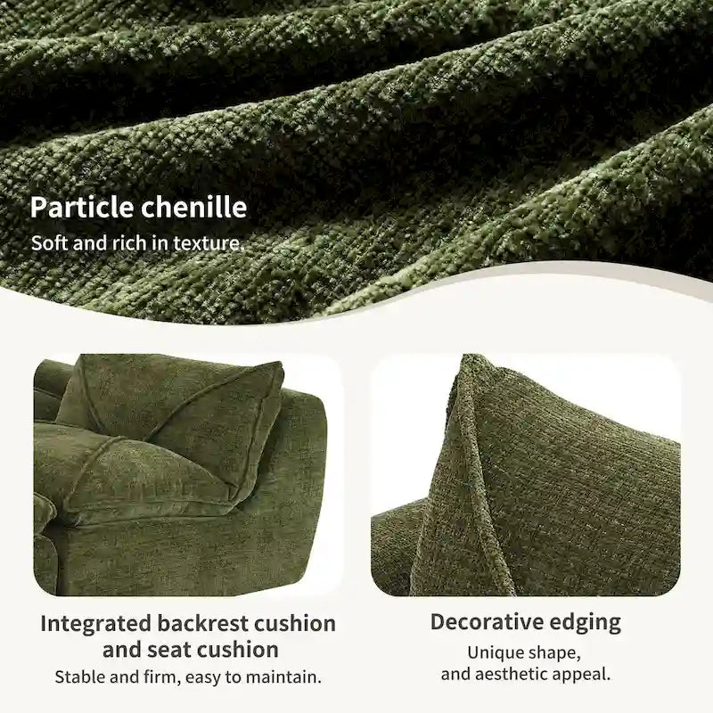 116-In Modern Chenille Sectional Sofa with High Density Foam,No Assembly Required