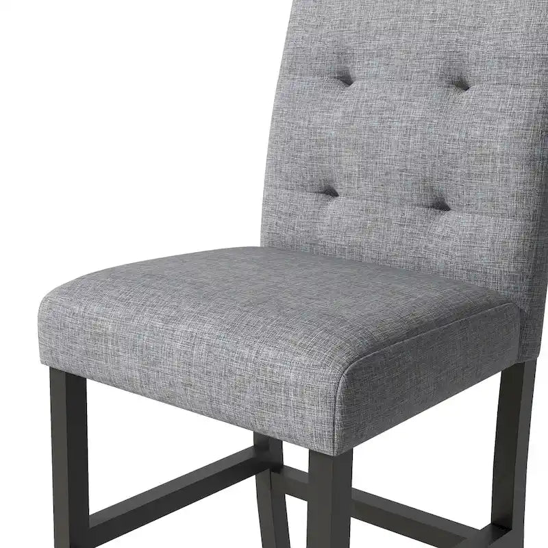 5 Piece Counter Height Dining Set, Wood Dining Table Set with Rectangle Table and 4 Upholstered High Back Chairs