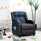 Gymax Kids Recliner Chair Ergonomic Leather Sofa Armchair w/Footrest