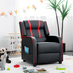 Gymax Kids Recliner Chair Ergonomic Leather Sofa Armchair w/Footrest