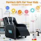 Gymax Kids Recliner Chair Ergonomic Leather Sofa Armchair w/Footrest