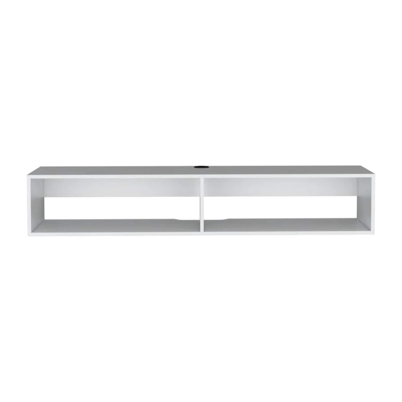 Modern TV Console Wall Mounted 59 Floating Media Stand with Shelves and Cable Management - 10.4H x 59.1W x 12.6D