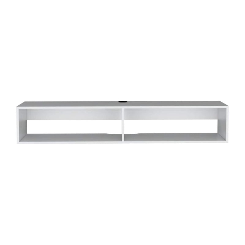 Modern TV Console Wall Mounted 59 Floating Media Stand with Shelves and Cable Management - 10.4H x 59.1W x 12.6D