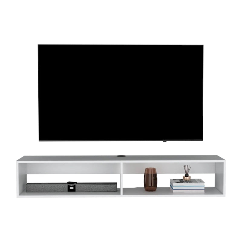 Modern TV Console Wall Mounted 59 Floating Media Stand with Shelves and Cable Management - 10.4H x 59.1W x 12.6D