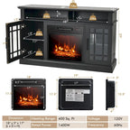 Gymax 48 TV Stand Console Cabinet w/ Fireplace Entertainment Center - 48 x 16 x 30