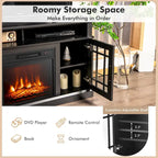 Gymax 48 TV Stand Console Cabinet w/ Fireplace Entertainment Center - 48 x 16 x 30