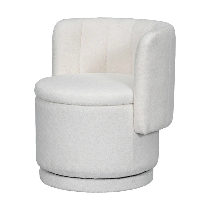 Boucle Fabric Swivel Accent Chair wStorage Space,for Living Room,Gray