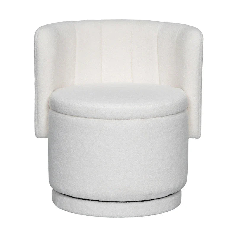 Boucle Fabric Swivel Accent Chair wStorage Space,for Living Room,Gray