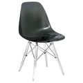 Dover Acrylic Accent Banquet Side Chair Dining Chair with Eiffel Legs for Indoor Outdoor Home Office Living Room & Kitchen