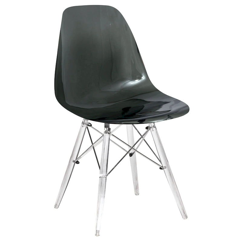 Dover Acrylic Accent Banquet Side Chair Dining Chair with Eiffel Legs for Indoor Outdoor Home Office Living Room & Kitchen
