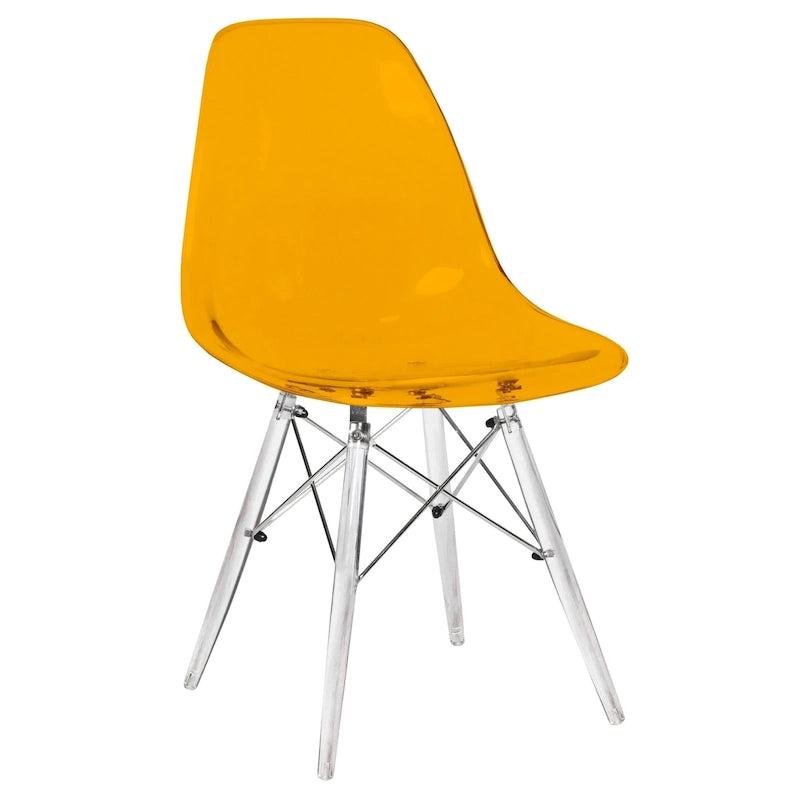 Dover Acrylic Accent Banquet Side Chair Dining Chair with Eiffel Legs for Indoor Outdoor Home Office Living Room & Kitchen