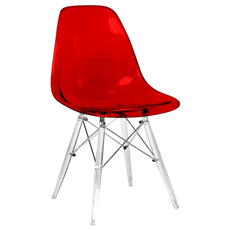 Dover Acrylic Accent Banquet Side Chair Dining Chair with Eiffel Legs for Indoor Outdoor Home Office Living Room & Kitchen
