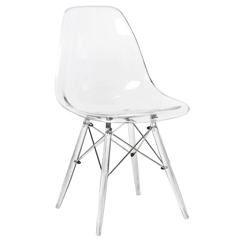 Dover Acrylic Accent Banquet Side Chair Dining Chair with Eiffel Legs for Indoor Outdoor Home Office Living Room & Kitchen