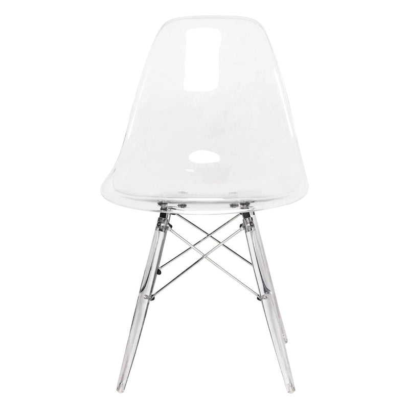 Dover Acrylic Accent Banquet Side Chair Dining Chair with Eiffel Legs for Indoor Outdoor Home Office Living Room & Kitchen