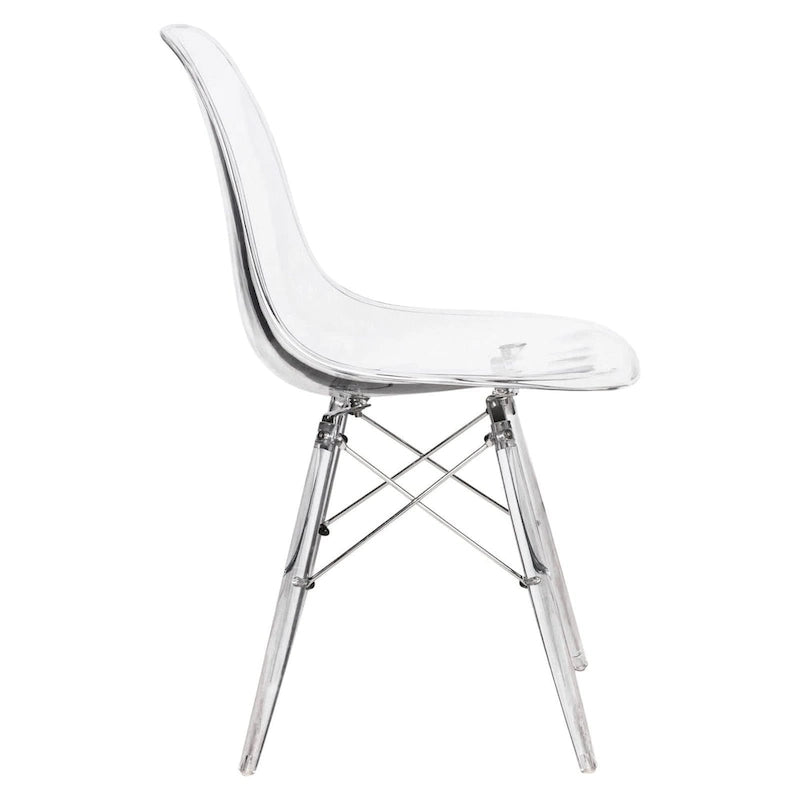 Dover Acrylic Accent Banquet Side Chair Dining Chair with Eiffel Legs for Indoor Outdoor Home Office Living Room & Kitchen