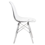 Dover Acrylic Accent Banquet Side Chair Dining Chair with Eiffel Legs for Indoor Outdoor Home Office Living Room & Kitchen