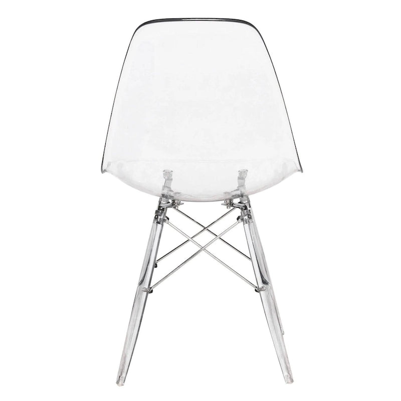 Dover Acrylic Accent Banquet Side Chair Dining Chair with Eiffel Legs for Indoor Outdoor Home Office Living Room & Kitchen