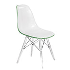 Dover Acrylic Accent Banquet Side Chair Dining Chair with Eiffel Legs for Indoor Outdoor Home Office Living Room & Kitchen