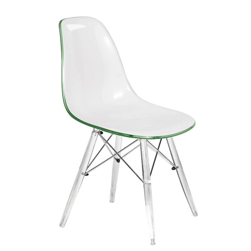 Dover Acrylic Accent Banquet Side Chair Dining Chair with Eiffel Legs for Indoor Outdoor Home Office Living Room & Kitchen