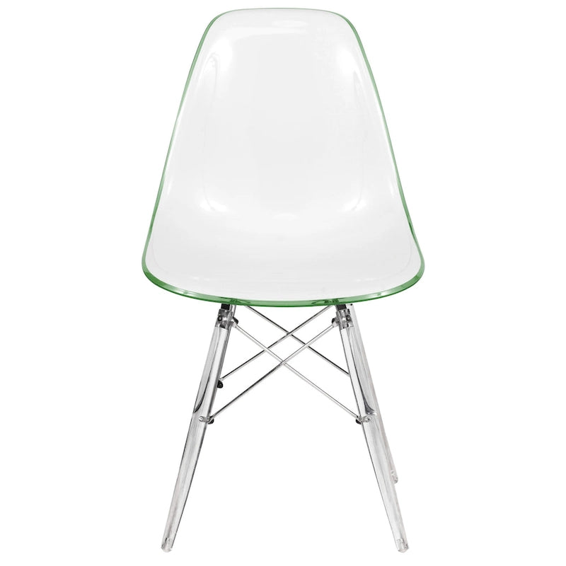 Dover Acrylic Accent Banquet Side Chair Dining Chair with Eiffel Legs for Indoor Outdoor Home Office Living Room & Kitchen