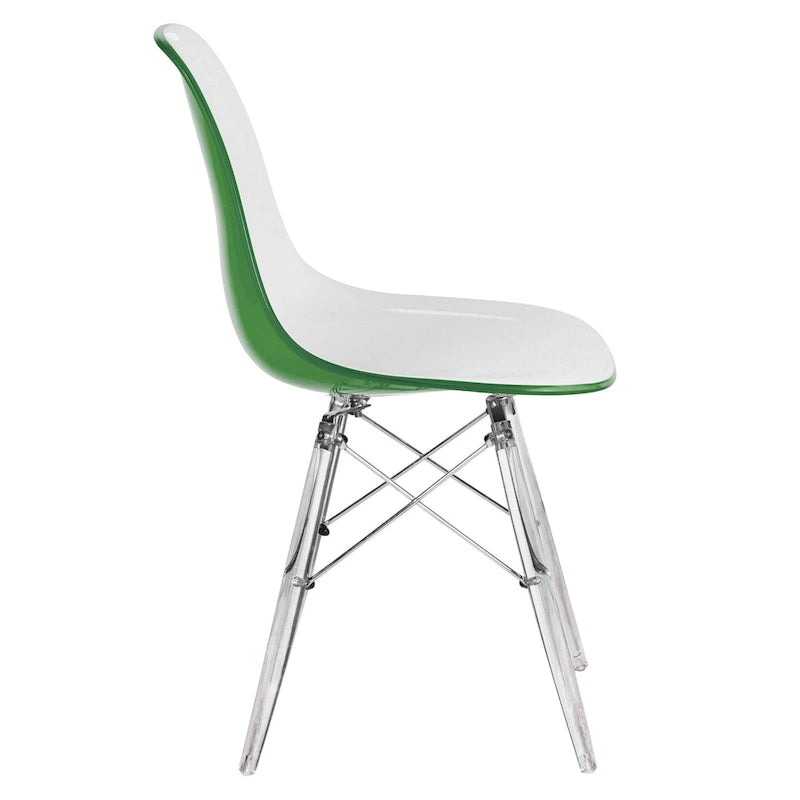Dover Acrylic Accent Banquet Side Chair Dining Chair with Eiffel Legs for Indoor Outdoor Home Office Living Room & Kitchen
