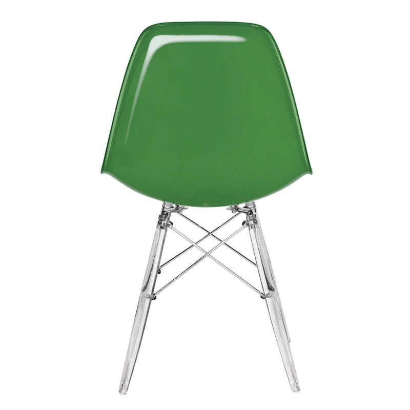 Dover Acrylic Accent Banquet Side Chair Dining Chair with Eiffel Legs for Indoor Outdoor Home Office Living Room & Kitchen