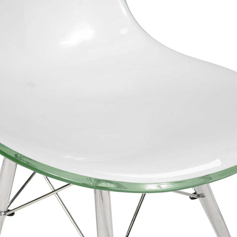 Dover Acrylic Accent Banquet Side Chair Dining Chair with Eiffel Legs for Indoor Outdoor Home Office Living Room & Kitchen