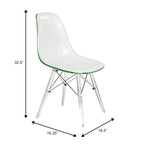 Dover Acrylic Accent Banquet Side Chair Dining Chair with Eiffel Legs for Indoor Outdoor Home Office Living Room & Kitchen