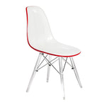 Dover Acrylic Accent Banquet Side Chair Dining Chair with Eiffel Legs for Indoor Outdoor Home Office Living Room & Kitchen
