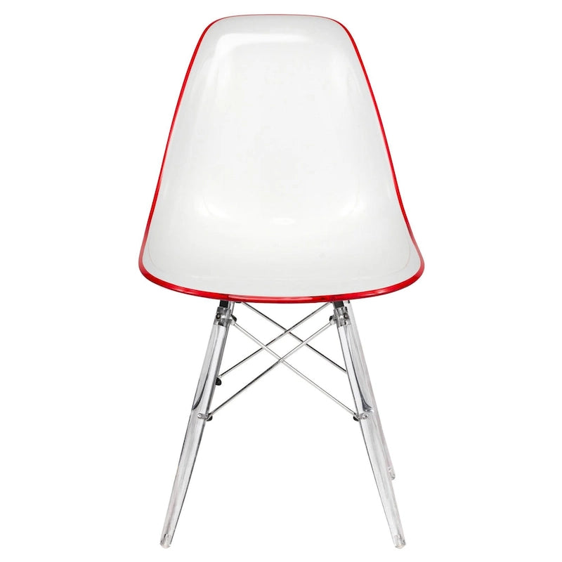 Dover Acrylic Accent Banquet Side Chair Dining Chair with Eiffel Legs for Indoor Outdoor Home Office Living Room & Kitchen
