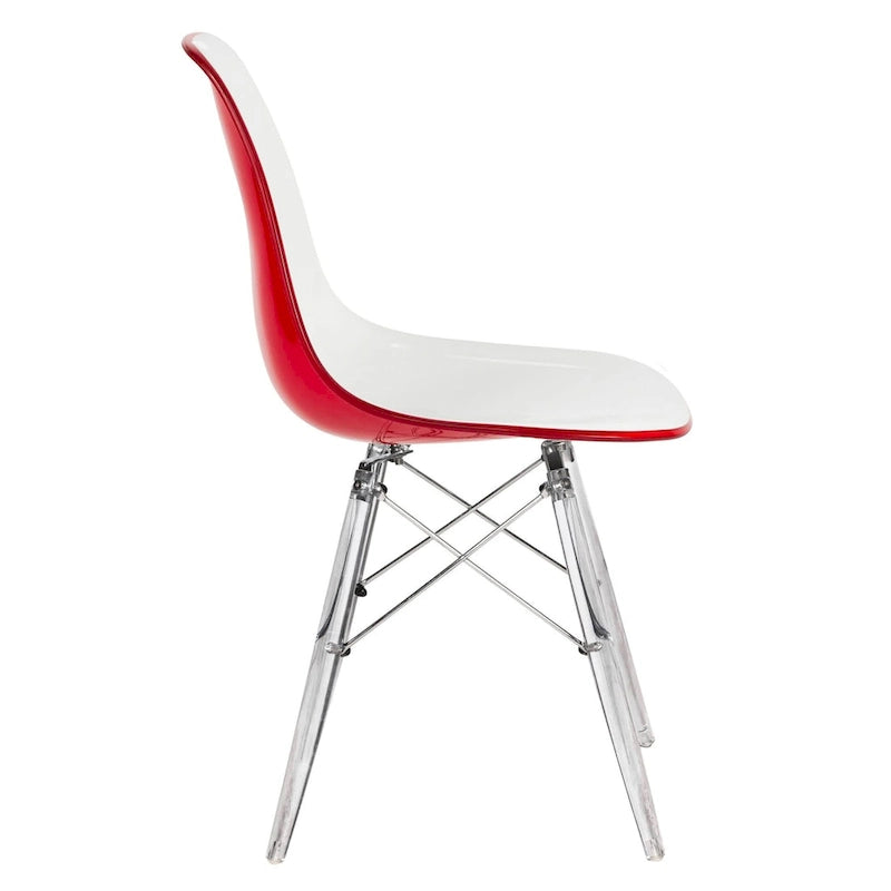 Dover Acrylic Accent Banquet Side Chair Dining Chair with Eiffel Legs for Indoor Outdoor Home Office Living Room & Kitchen