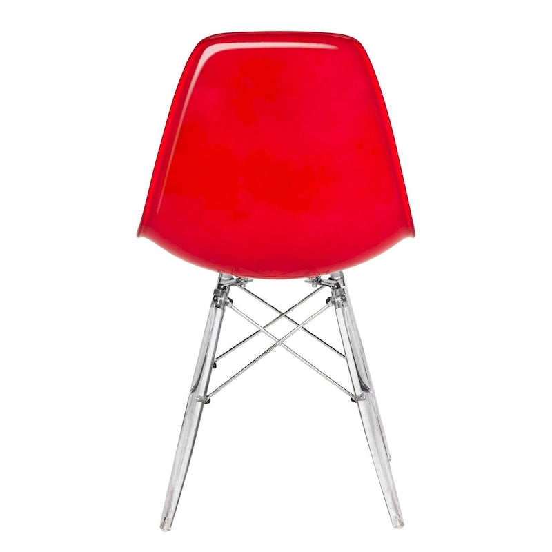 Dover Acrylic Accent Banquet Side Chair Dining Chair with Eiffel Legs for Indoor Outdoor Home Office Living Room & Kitchen