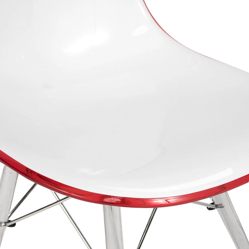 Dover Acrylic Accent Banquet Side Chair Dining Chair with Eiffel Legs for Indoor Outdoor Home Office Living Room & Kitchen