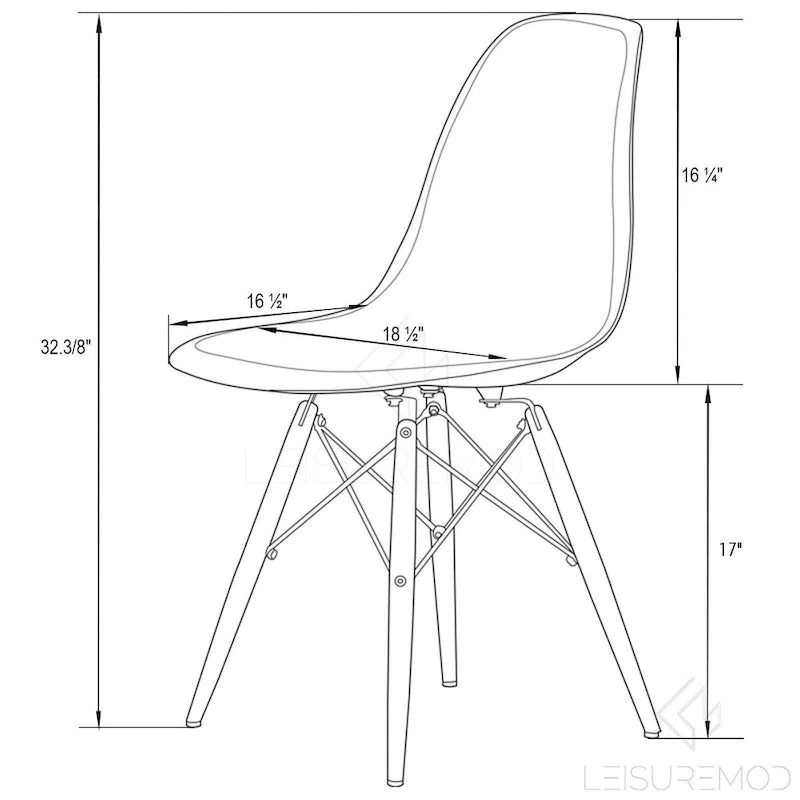 Dover Acrylic Accent Banquet Side Chair Dining Chair with Eiffel Legs for Indoor Outdoor Home Office Living Room & Kitchen