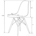 Dover Acrylic Accent Banquet Side Chair Dining Chair with Eiffel Legs for Indoor Outdoor Home Office Living Room & Kitchen