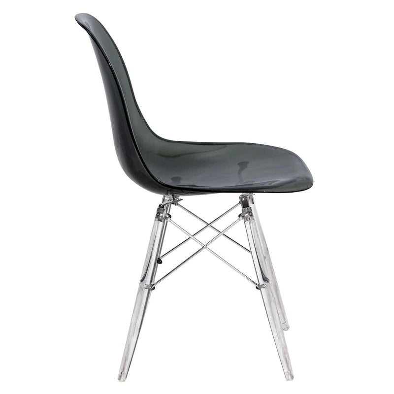 Dover Acrylic Accent Banquet Side Chair Dining Chair with Eiffel Legs for Indoor Outdoor Home Office Living Room & Kitchen