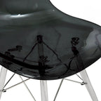 Dover Acrylic Accent Banquet Side Chair Dining Chair with Eiffel Legs for Indoor Outdoor Home Office Living Room & Kitchen
