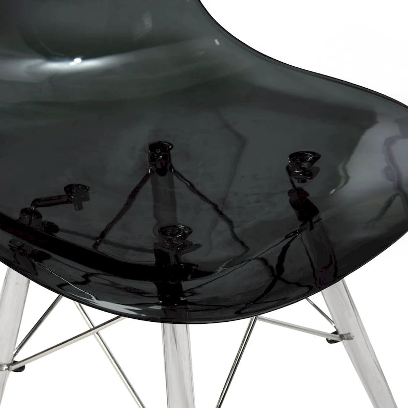 Dover Acrylic Accent Banquet Side Chair Dining Chair with Eiffel Legs for Indoor Outdoor Home Office Living Room & Kitchen