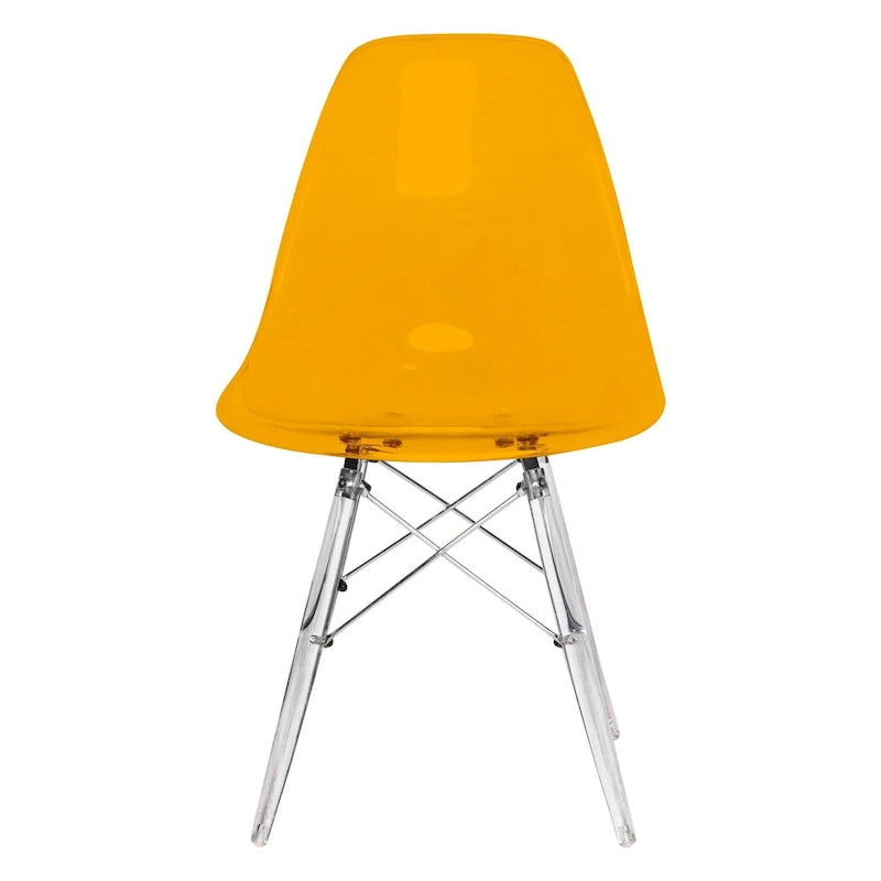 Dover Acrylic Accent Banquet Side Chair Dining Chair with Eiffel Legs for Indoor Outdoor Home Office Living Room & Kitchen