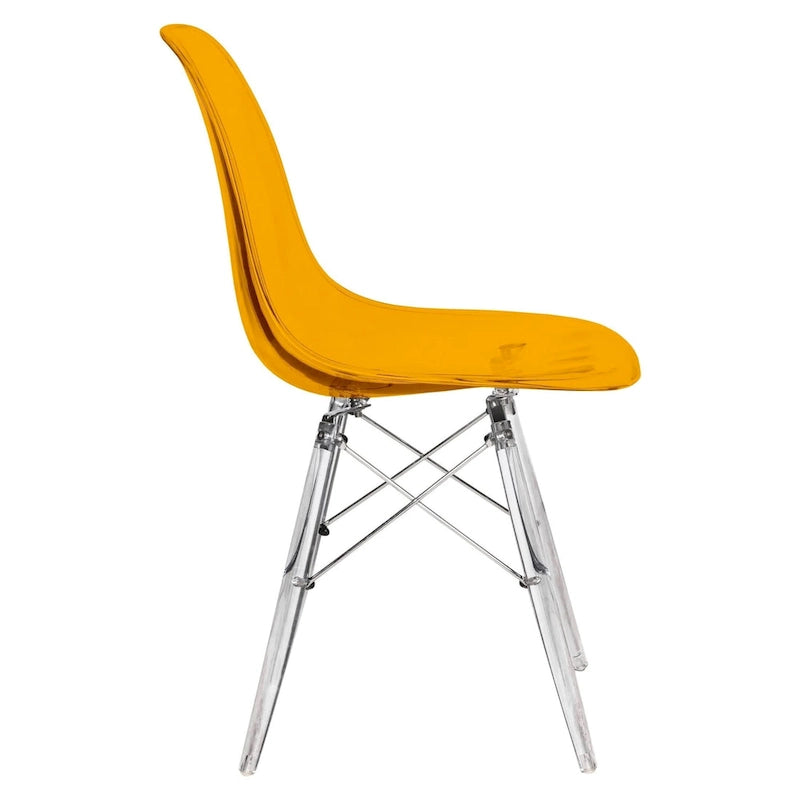 Dover Acrylic Accent Banquet Side Chair Dining Chair with Eiffel Legs for Indoor Outdoor Home Office Living Room & Kitchen