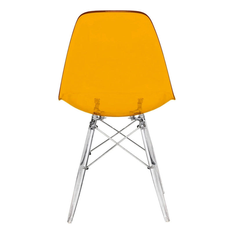 Dover Acrylic Accent Banquet Side Chair Dining Chair with Eiffel Legs for Indoor Outdoor Home Office Living Room & Kitchen