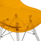 Dover Acrylic Accent Banquet Side Chair Dining Chair with Eiffel Legs for Indoor Outdoor Home Office Living Room & Kitchen
