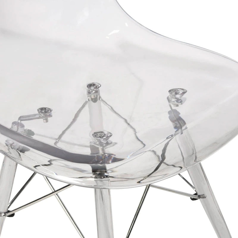 Dover Acrylic Accent Banquet Side Chair Dining Chair with Eiffel Legs for Indoor Outdoor Home Office Living Room & Kitchen