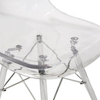 Dover Acrylic Accent Banquet Side Chair Dining Chair with Eiffel Legs for Indoor Outdoor Home Office Living Room & Kitchen