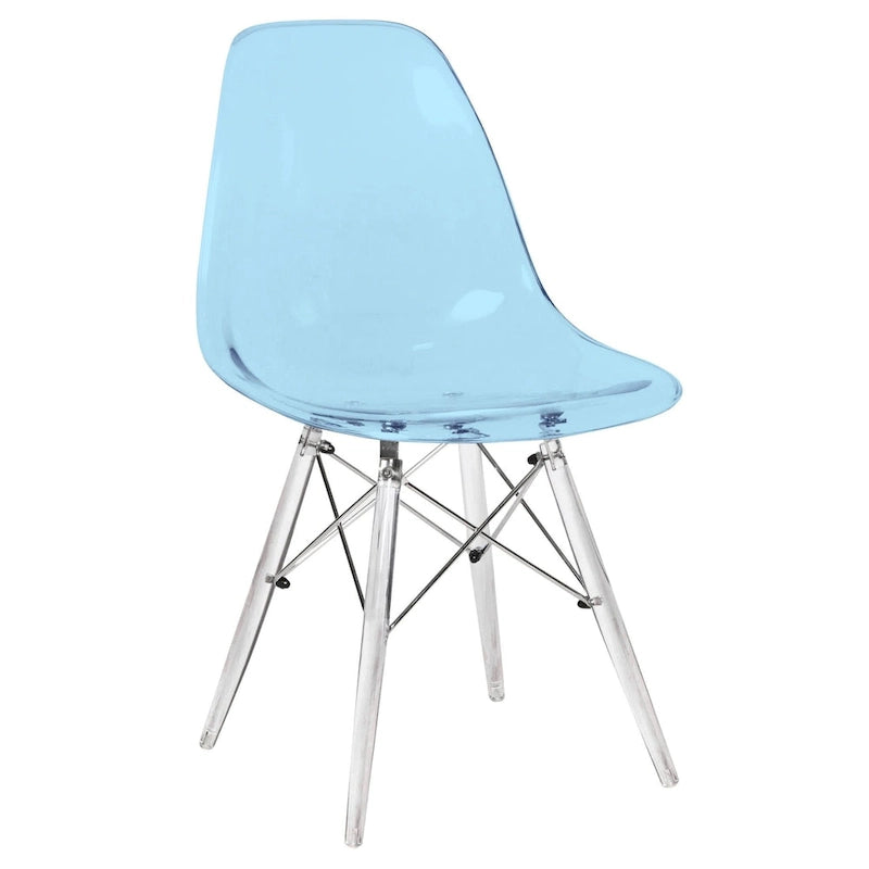 Dover Acrylic Accent Banquet Side Chair Dining Chair with Eiffel Legs for Indoor Outdoor Home Office Living Room & Kitchen