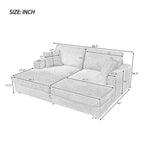 Roomfitters Oversized Loveseat Chaise Lounge Sectional Sofa Bed, Corduroy Sleeper with USB Ports, Cup Holders