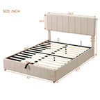 Upholstered Platform Bed with Hydraulic Storage System
